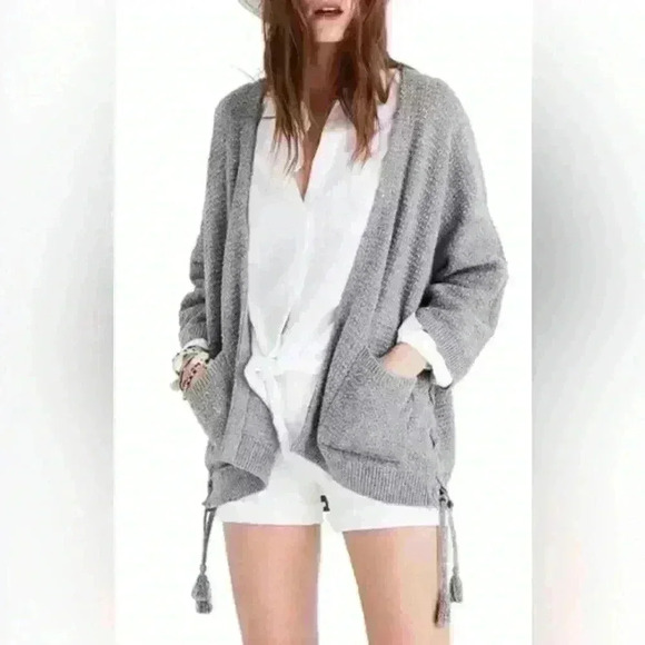 Madewell Side Lace -up Cardigan Size Medium - Picture 1 of 9